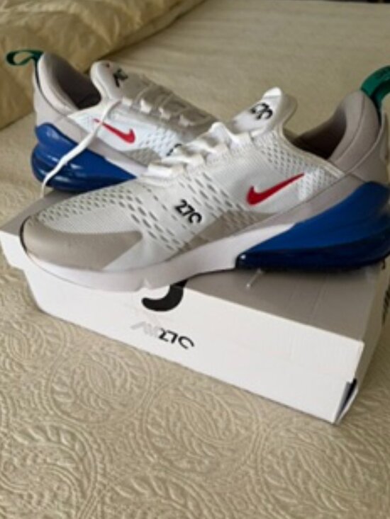Nike Air Max 270 White/Game Royal - Mens Size 10- (DV3731-100) New